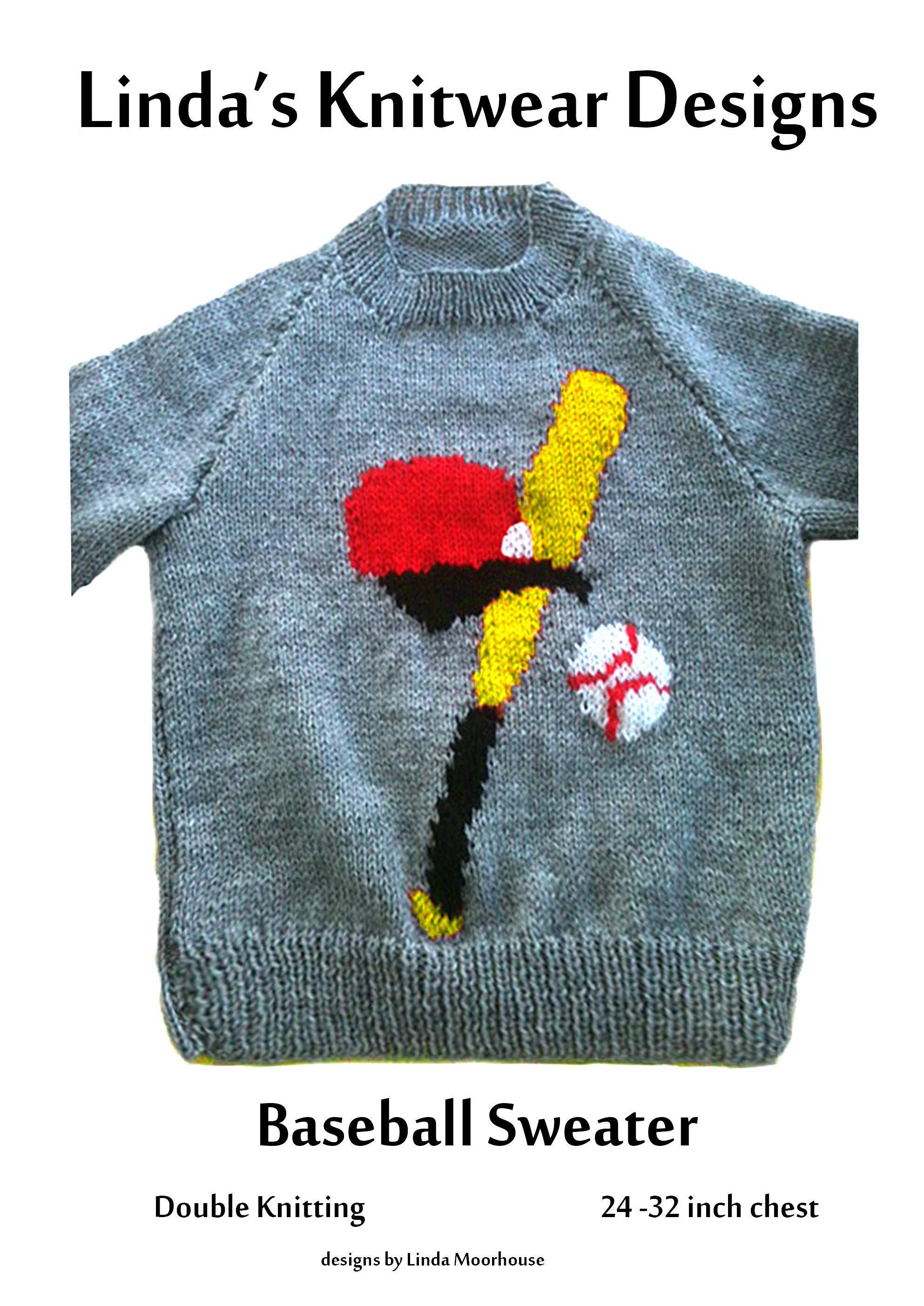 Children's baseball motif sweater knitting pattern sizes Etsy France