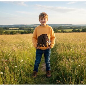 Children's Woolly Mammoth Motif, English Knitting Pattern, Child's Sweater, Knitting Pattern PDF dinosaur image 4