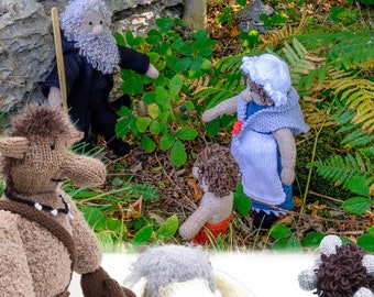 Knit a story about Nibit's Adventures - English PDF knitting pattern - soft toy, dolls, sheep, Wizard, Troll, clothes, picnic, rucksack toys