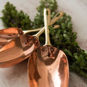 Copper Measuring Scoops- Set of 3 - Measuring Cups - Kitchen Cups - Copper Measuring Cups - Cannister Spoons - 1/4 1/2 and 1 Cup