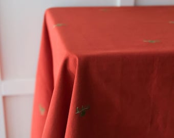 Burnt Red Fleur Tablecloth