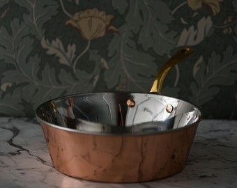 Copper Windsor Pan - Stainless Steel Lined - Brass Handle - Copper Pan - Copper Pot - Sauté Pan - Everyday Copper Pan - Copper Jam Pot