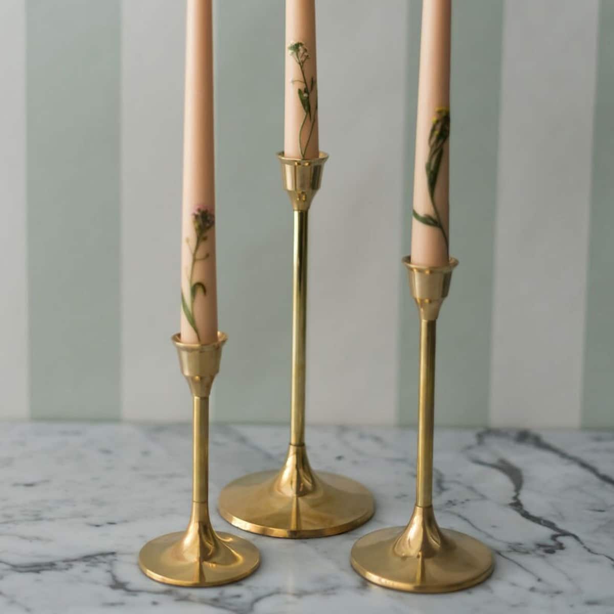 Brass Candlesticks Set of 3 - Candle Holders - Candlesticks - Vintage Candlesticks - Simple Candlesticks - Minimal Candlesticks - Weddings - Etsy