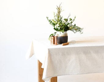 Plain Linen Tablecloth - Natural Tablecloth - Cotton Tablecloth - Rectangular Tablecloth - Baby Shower - Weddings - European Linen