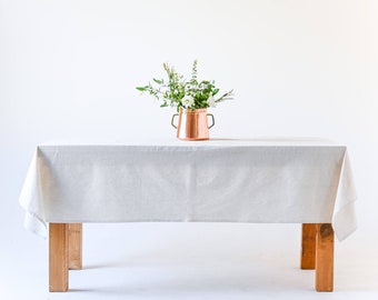Natural Linen Tablecloth - 100% Natural Flax and Cotton Tablecloth - Rectangular Tablecloth - Neutral Tablecloth - Plain Tablecloth
