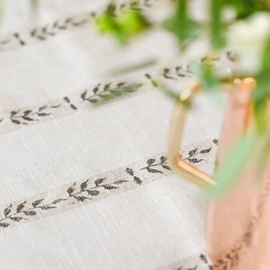 Rectangle Walnut Leaf Tablecloth Natural Linen Tablecloth Rectangle Tablecloth French Tablecloth Wedding Tablecloth Home Decor image 3