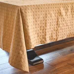 Umber Tablecloth - Dot Tablecloth - Rectangular Tablecloth - Heavy Weave - Table Linens - Dining Table Decor - Cotton Tablecloth - Dobby