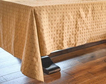 Umber Tablecloth - Dot Tablecloth - Rectangular Tablecloth - Heavy Weave - Table Linens - Dining Table Decor - Cotton Tablecloth - Dobby