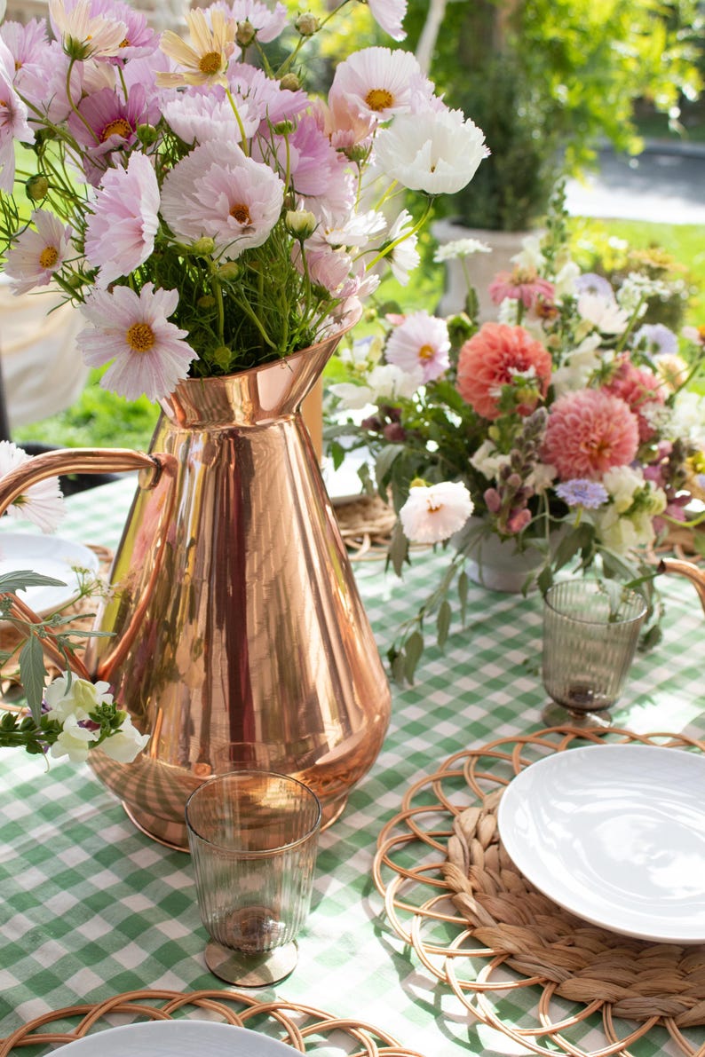 Moss Ruffled Gingham Tablecloth Bild 2