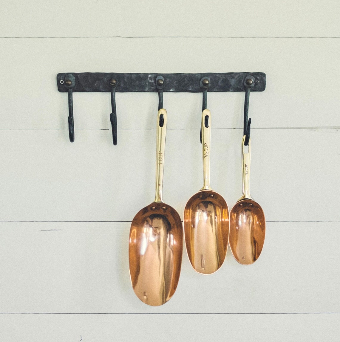 Copper Measuring Scoops Copper Scoops Flour Holder Sugar Etsy