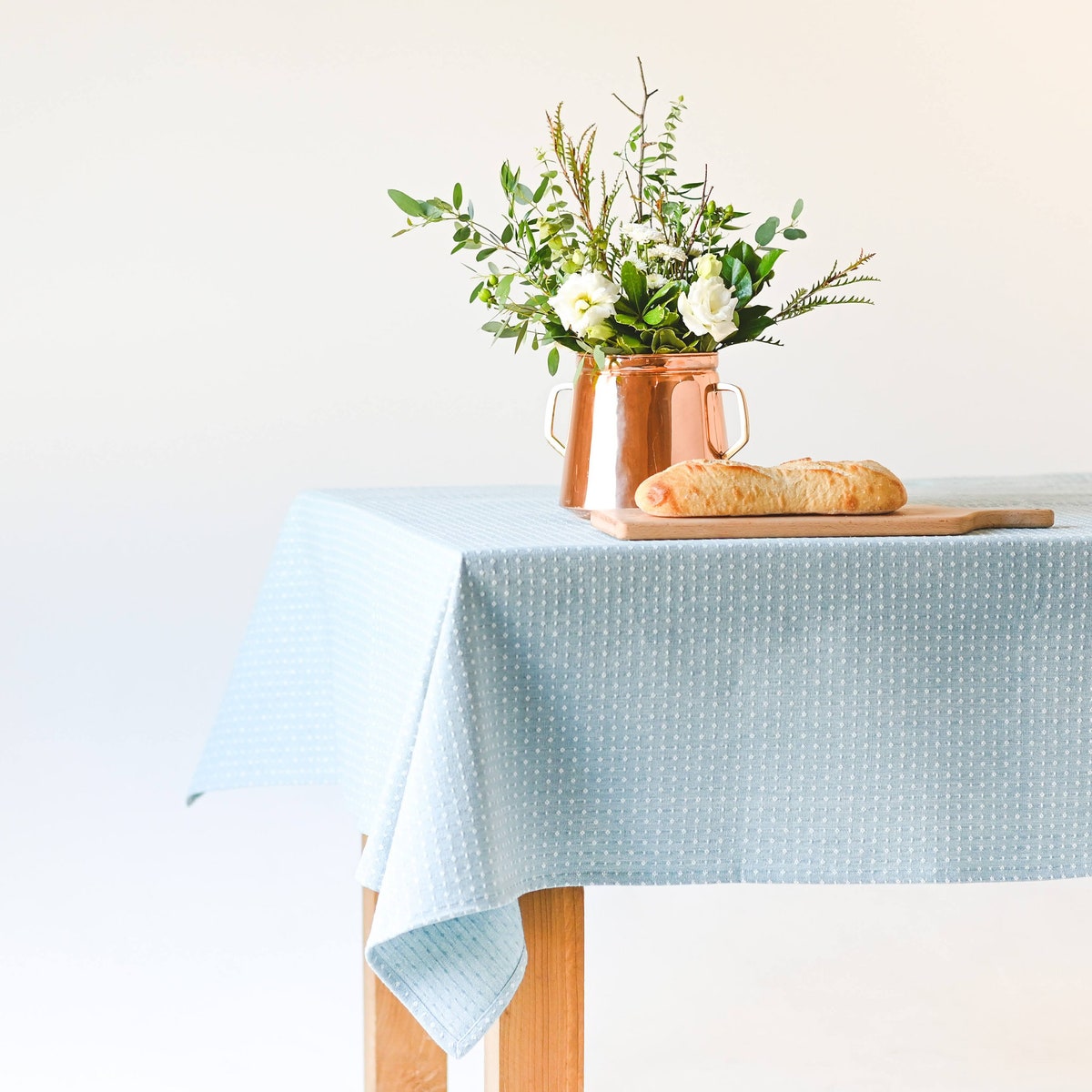 Blue Rectangle Table Cloth - Linen Tablecloth - Rectangular Tablecloth - Light Blue - Pale Blue Tablecloth - Cotton - English Tablecloth - Etsy