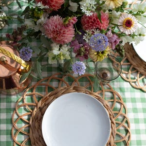 Moss Ruffled Gingham Tablecloth Bild 4