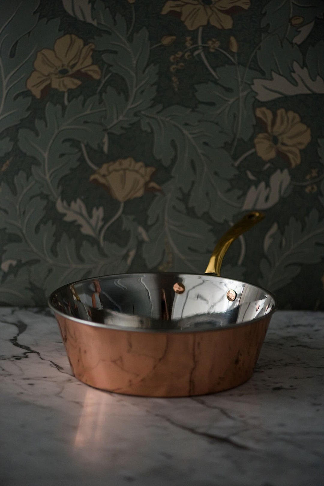 Copper Windsor Pan Stainless Steel Lined Brass Handle Copper Pan Copper