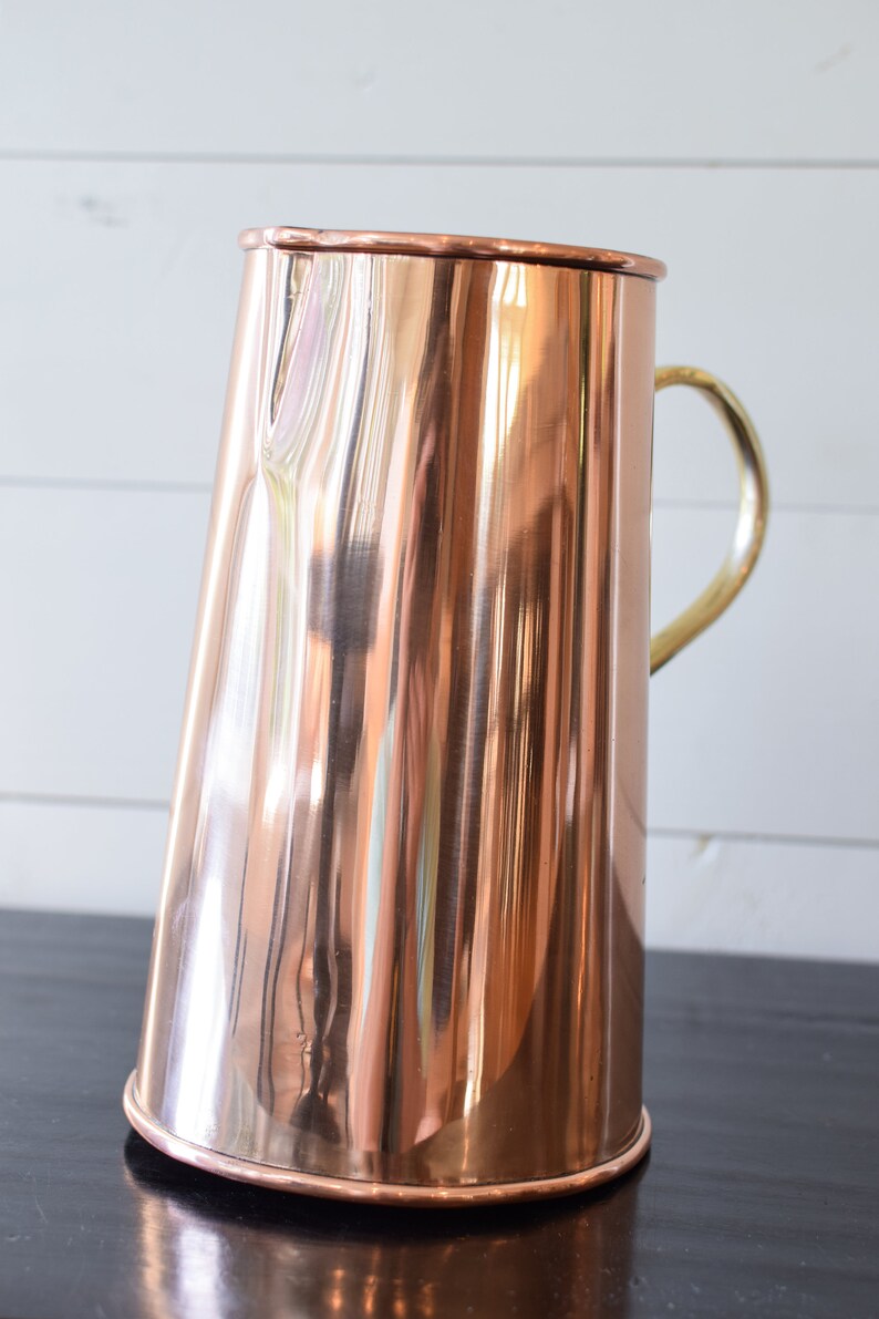 Copper Water Pitcher Copper Vase Flower Vase Copper Etsy