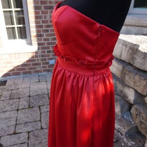 Oliwia Red Gathered Waist Bridesmaid Dress in stock & ready to ship image 7