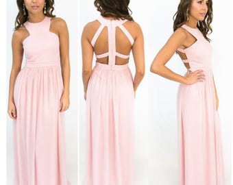 Athena Caged Back Bridesmaid Dress