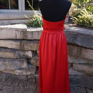 Oliwia Red Gathered Waist Bridesmaid Dress in stock & ready to ship image 8