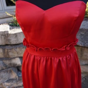 Oliwia Red Gathered Waist Bridesmaid Dress in stock & ready to ship image 6