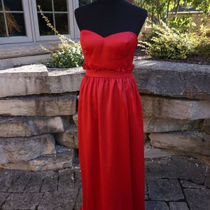 Oliwia Red Gathered Waist Bridesmaid Dress in stock & ready to ship image 5