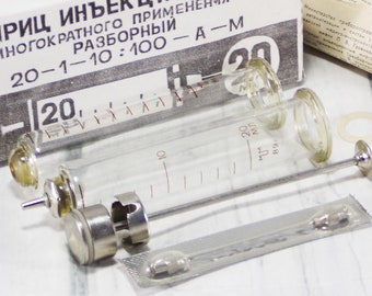 20 ml Spritze alte große Spritze Box wiederverwendbare Spritze Vintage medizinische alte Spritze seltene medizinische Werkzeuge antike medizinische Geräte zu verkaufen