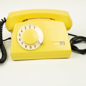 phone rotary yellow telephones desktop phone home decor working phone vintage electronics desk telephone antique retro telephones old school