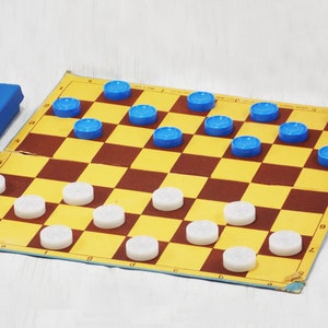 gioco di dama gioco di viaggio giochi da tavolo arredamento della stanza gioco classico divertimento per la famiglia gioco retrò scatola di carte blu dama sovietica gioco originale chip di plastica