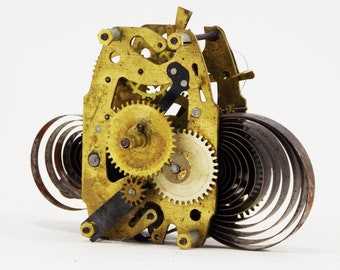 brass mechanism clock parts alarm clock broken steampunk findings movement clock repair clock spring watch parts brass plate cockworks parts