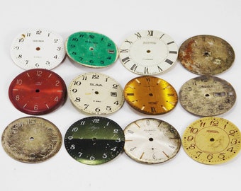 Creation watch circle dial face watch faces for crafts Watch pieces New Old Stock Clock Pieces watch parts Assorted Metal table vintage dial