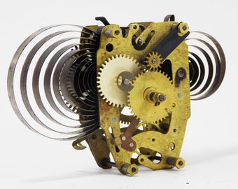 alarm clock parts mechanism clock repair clock gears brass steampunk parts broken clock brass plate movement clock springs clockwork parts