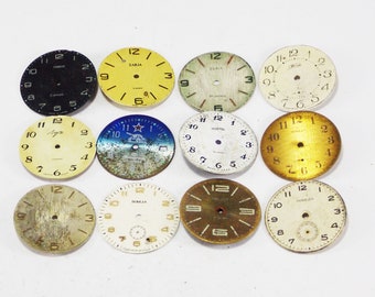 Mens watch clockwork faces collage old supplies vintage watch dials mixed media metal watch steampunk face style engraved decor scrapbooking