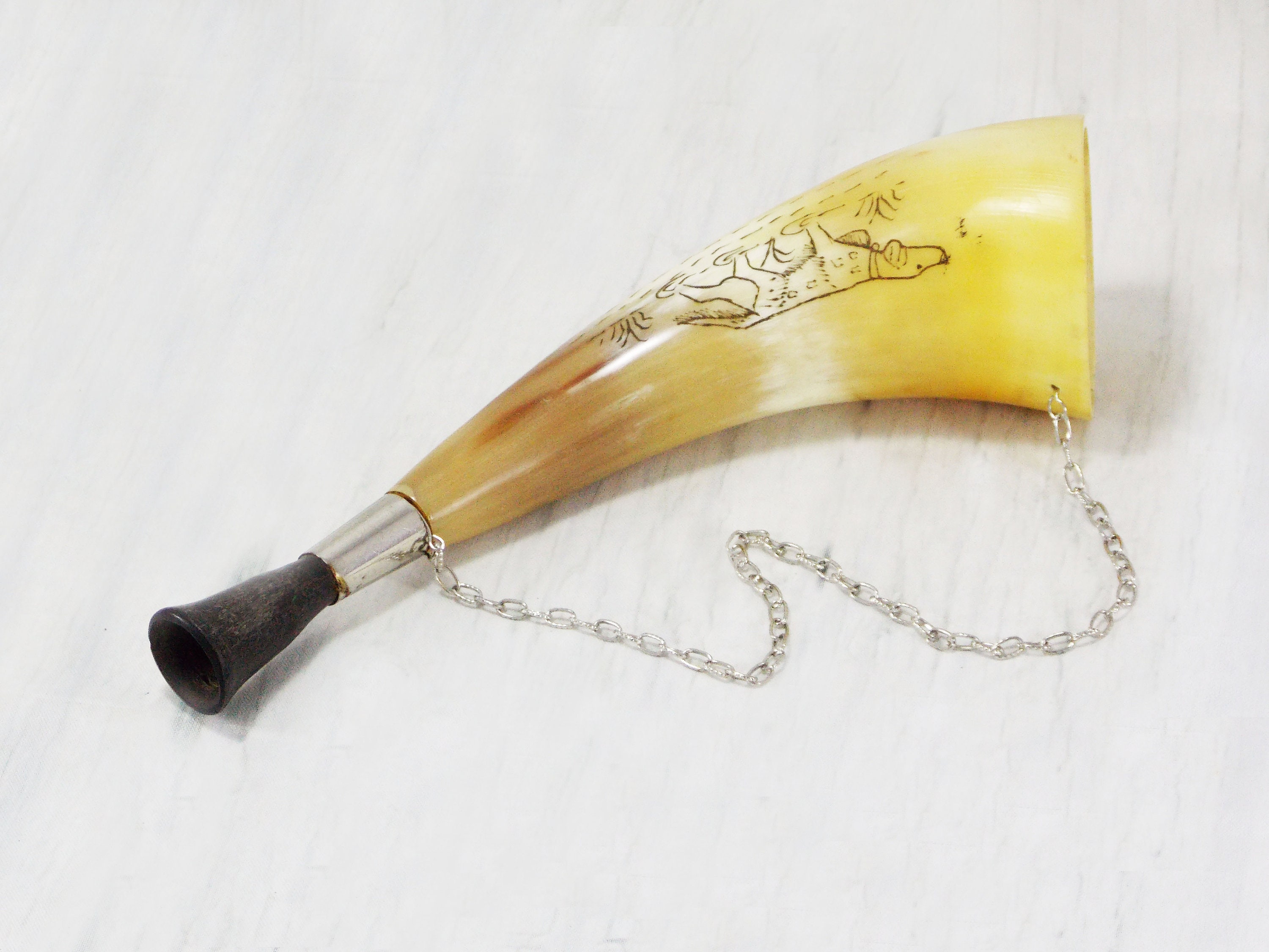 Souvenir Cups Buffalo Horn Music Instrument Dog Drawing Wall Decor ...