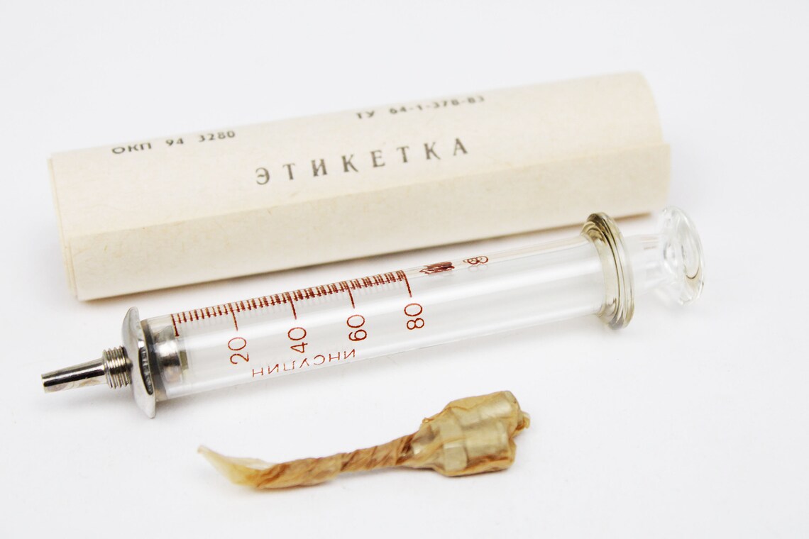 Antique syringe glass vintage syringe medical injection Etsy