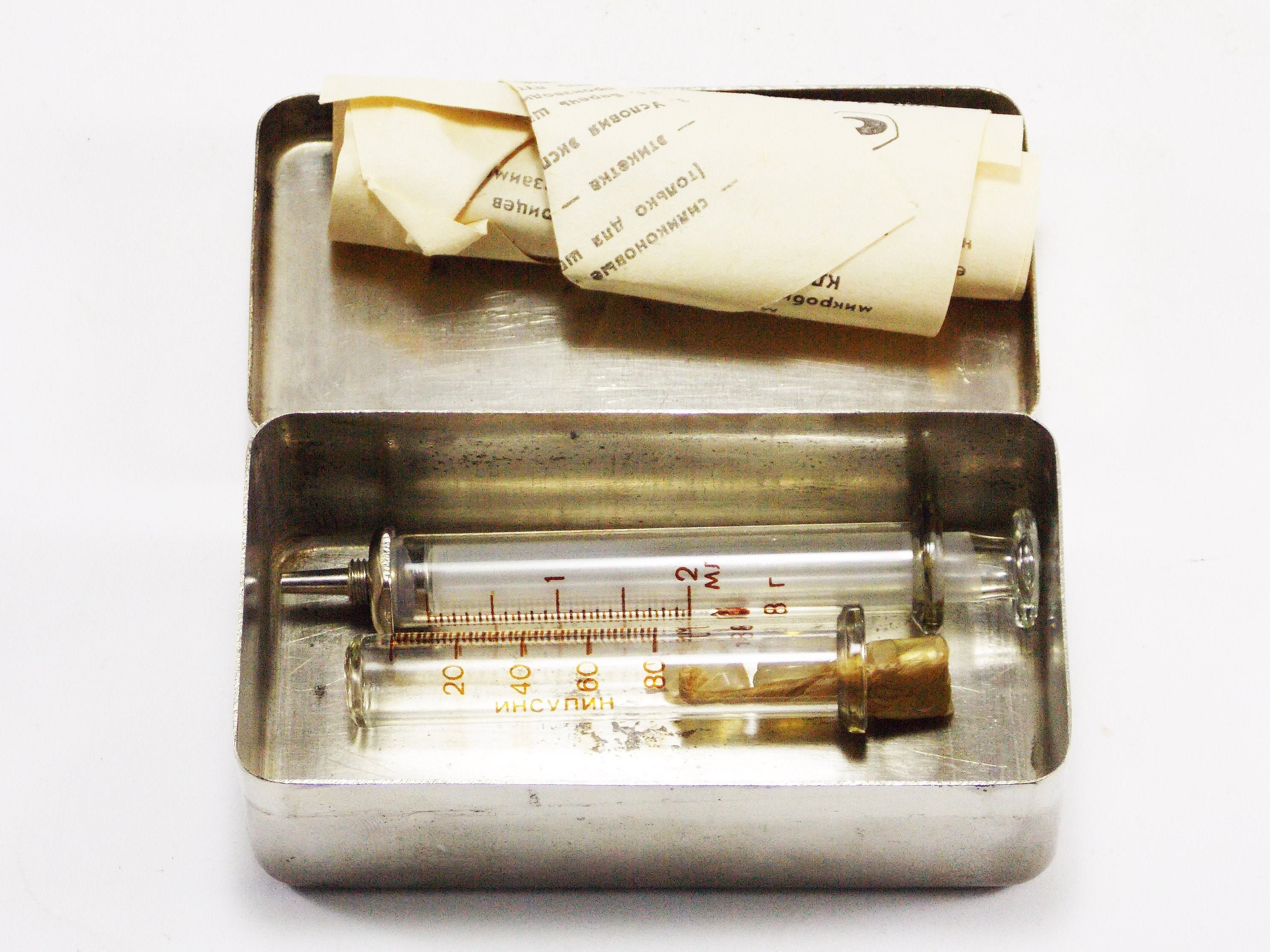 Antique glass syringe needle medical equipment laboratory Etsy