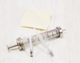 glass syringe medical decor injection instrument medical device 5 ml medical syringe vintage hospital pharmacy syringe needle antique device