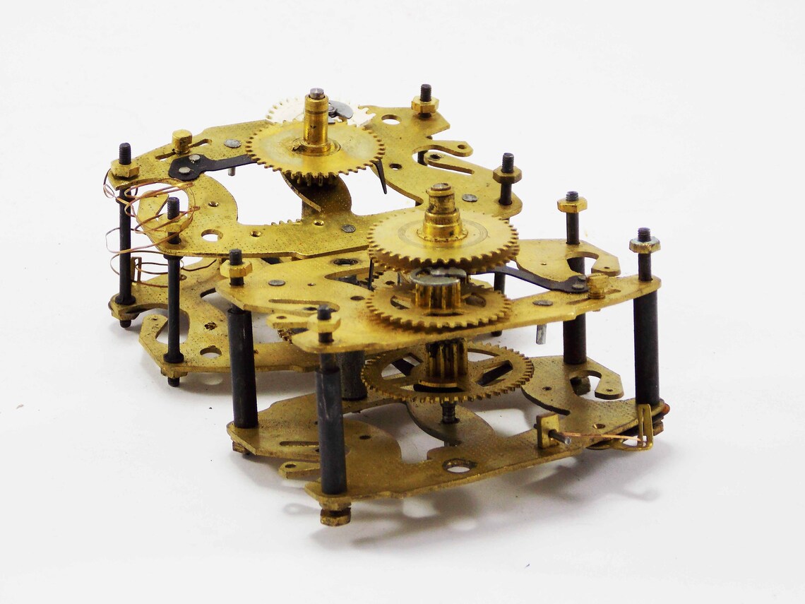 Clock brass plated alarm clock parts clock repair mechanism Etsy
