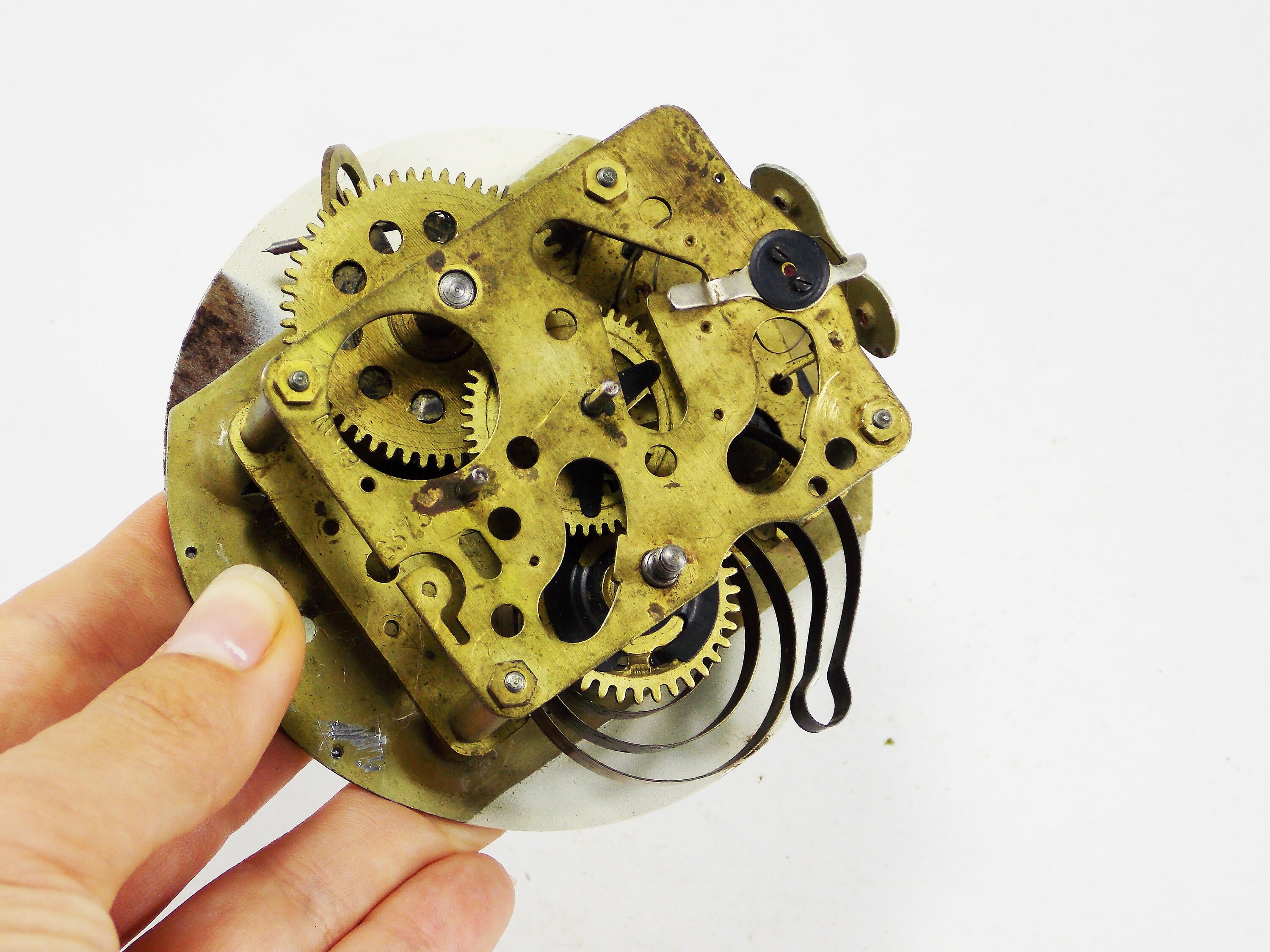 Clock parts alarm clock mechanism brass plated clock findings Etsy