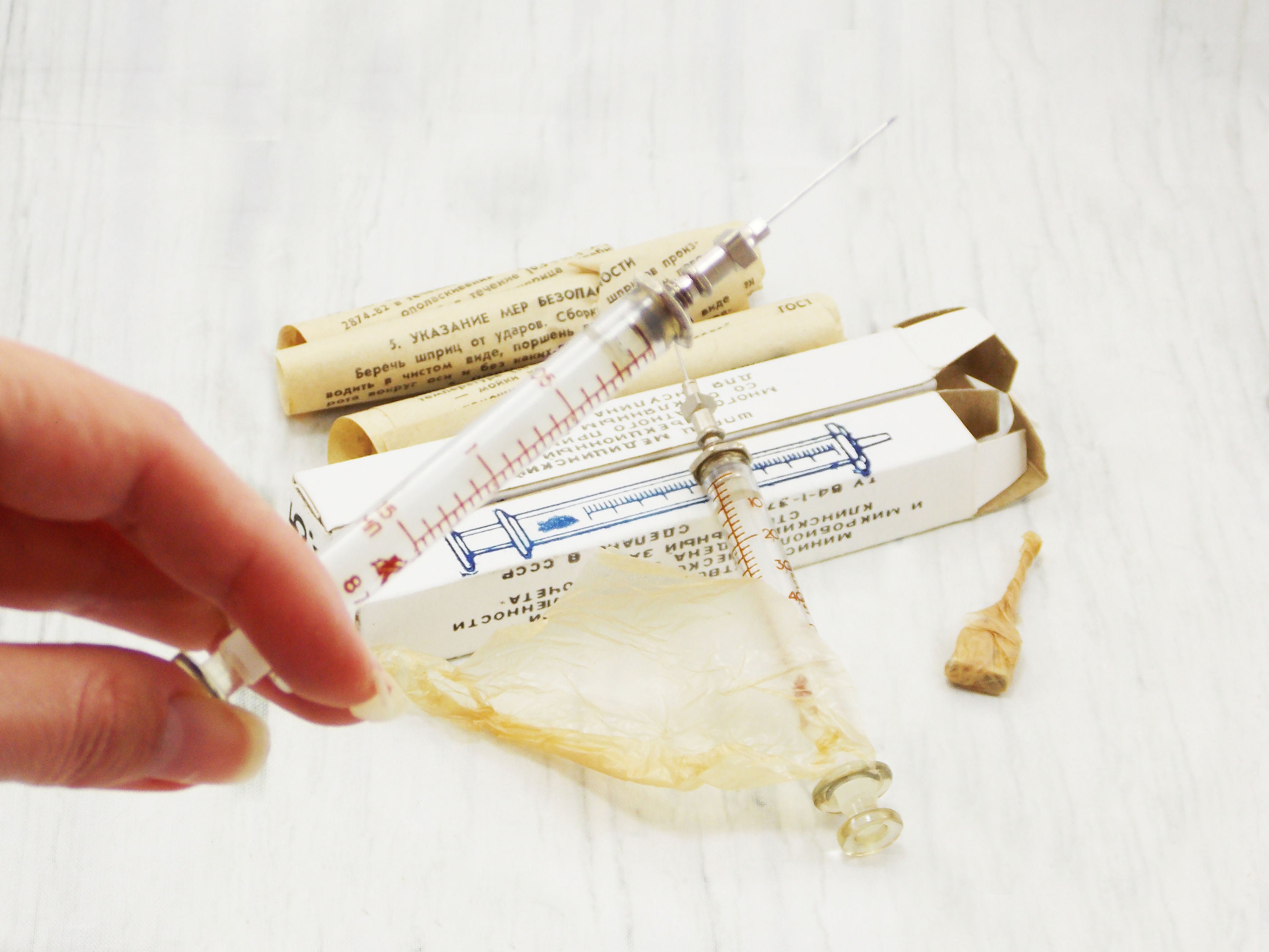 Antique Medical Glass Syringe Medical Injection Instrument Medical ...
