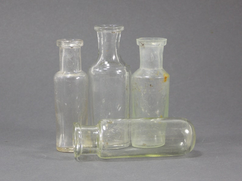 Collectible Bottles Medical Glass Bottles Clear Jars Etsy