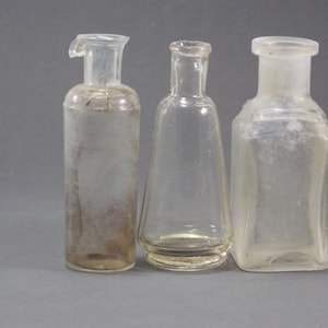 perfume bottles medical container clear glass medical bottles clear jars hospital supply home decor collectible bottles old clear bottles