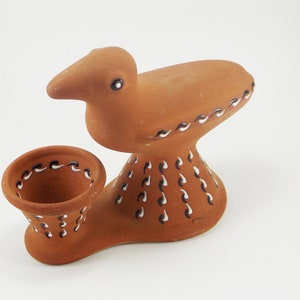 ceramic bird figurine holder candle clay bird sculpture table decor primitive bird old figures bird lover ceramic animal clay candle ceramic