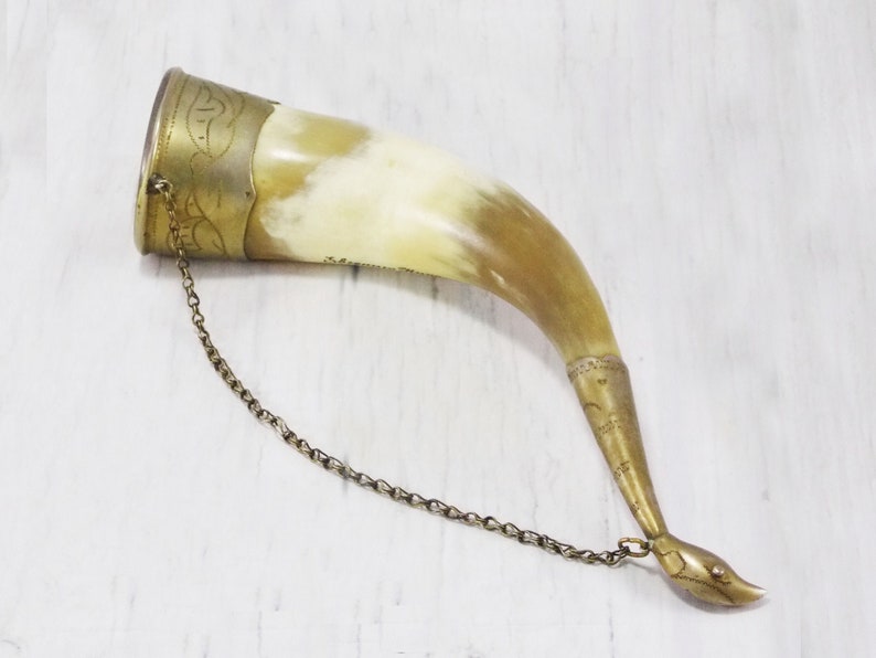 drinking horn viking war american style alcohol cup room wall decor natural mug