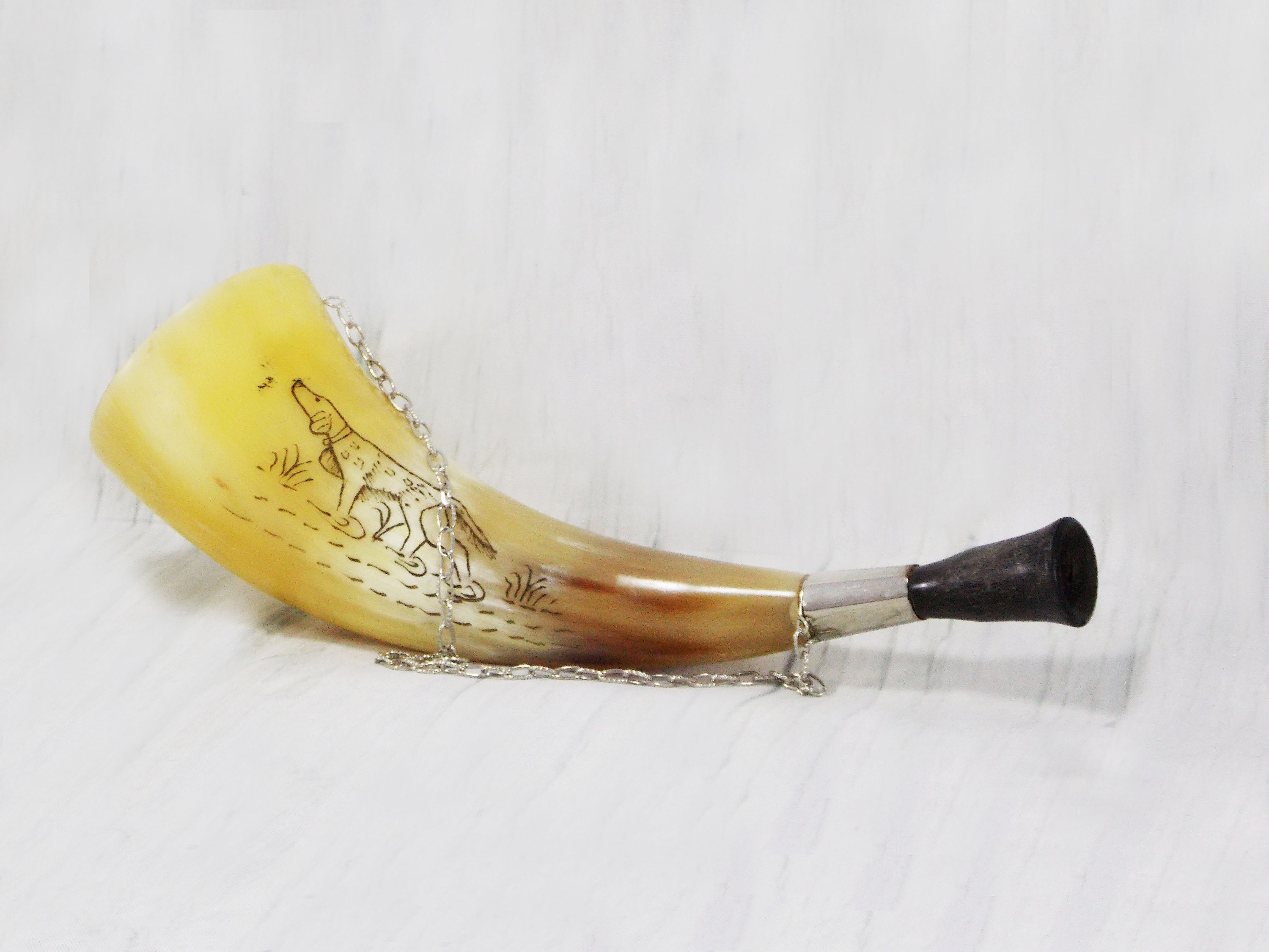 Souvenir Cups Buffalo Horn Music Instrument Dog Drawing Wall Decor ...