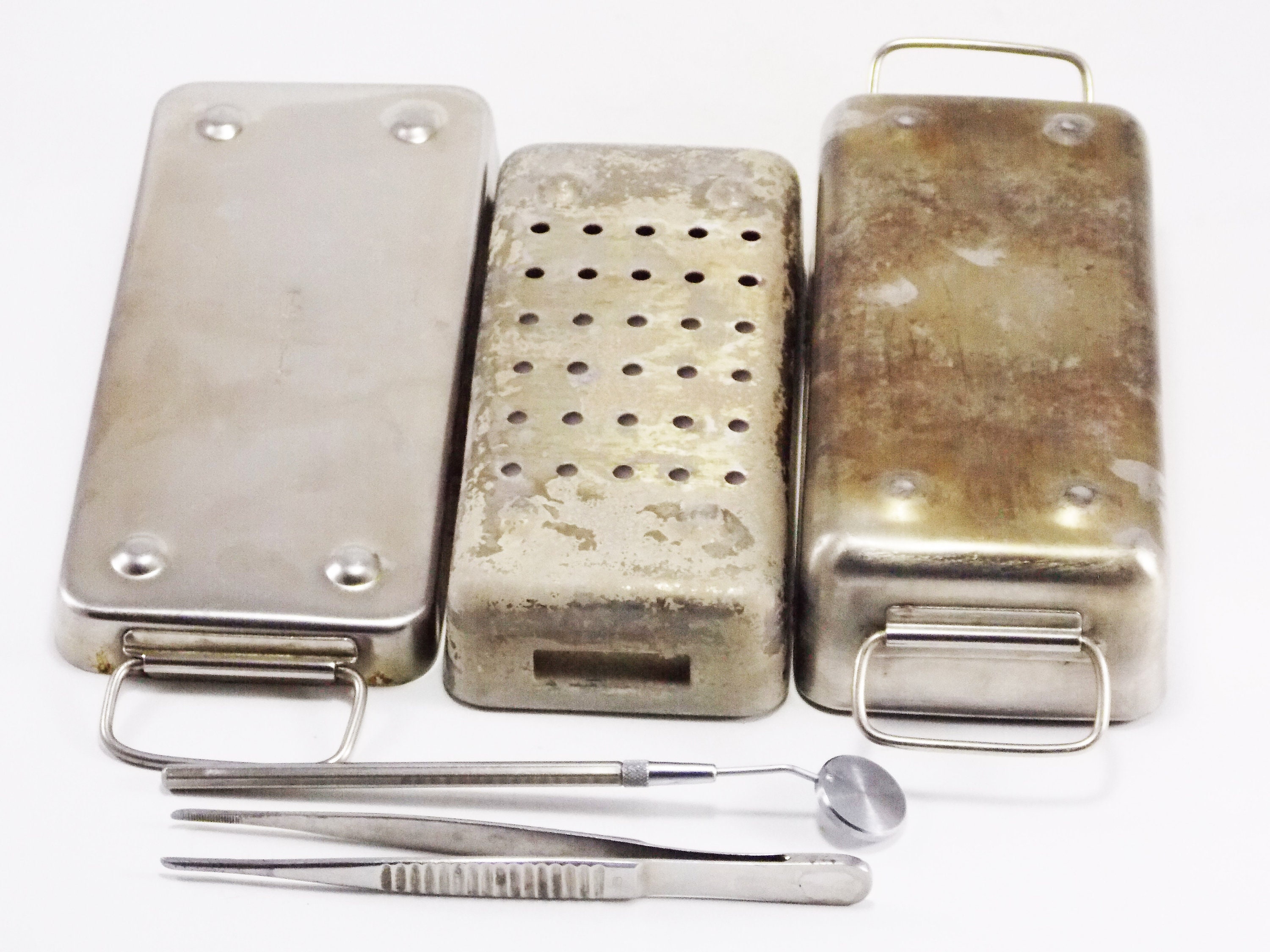 Metal Container Sterilizing Box Medical Box Dental Instruments ...
