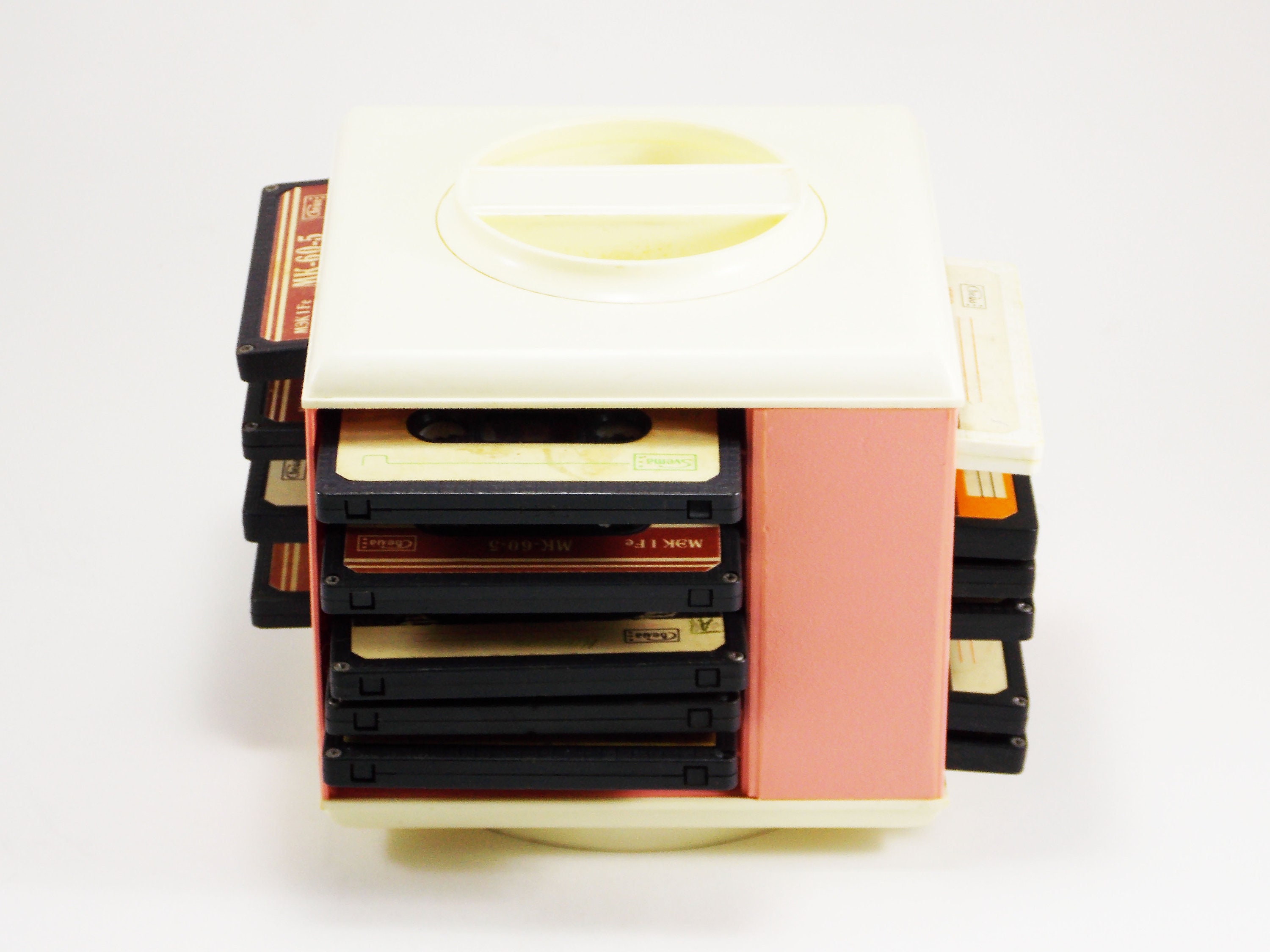 Cassette holder retro cassette box music cassette player old Etsy