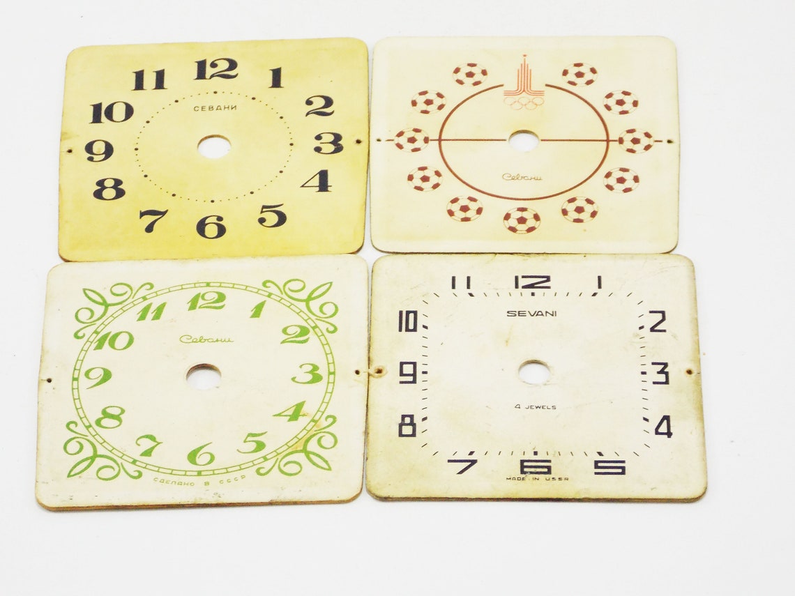 Clock faces square clock dials alarm clock parts cardboard | Etsy