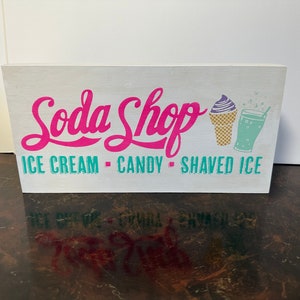 Soda Shop sign, Wall Art, Wall Painting, Home Decor, Whimsical Decor