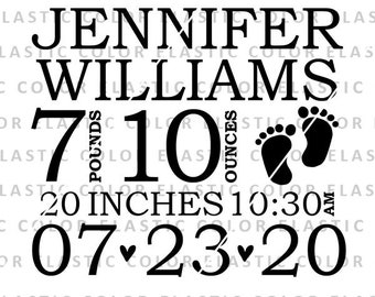 Download Birth Stats Svg Etsy