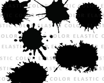 Splatter svg file -  paint splat digital file - splatter vector  design svg, png, dxf, eps