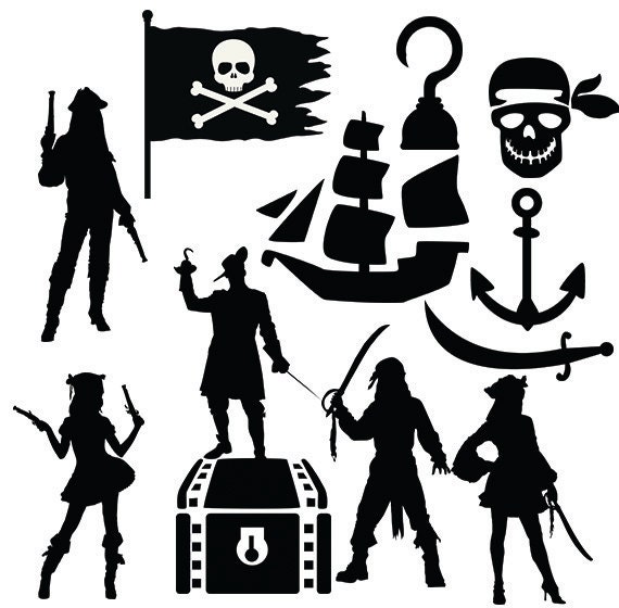 Download Pirates Svg Clipart Silhouette Pirate Girls And Pirate Man Etsy