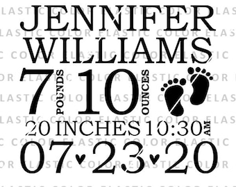 Baby birth announcement SVG, baby announcement template cricut and printable design png,svg, dxf, eps